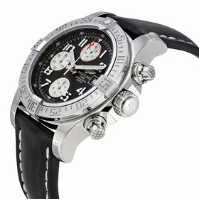 Breitling Avenger II Automatic Black Dial Black Leather Men's Watch A1338111-BC33BKLD