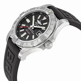 Breitling Avenger II GMT Black Dial Black Rubber Automatic Men's Watch A3239011-BC35BKPD3