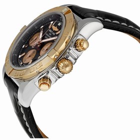 Breitling Chronomat 01 Black Leather Strap Chronograph Men's Watch CB011012-B968BKCD