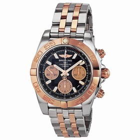 Breitling Chronomat 41 Automatic Black Dial 18 kt Rose Gold and Steel Men's Watch CB014012-BA53