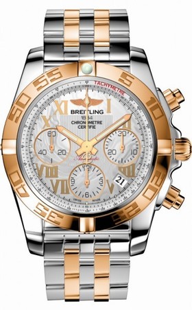 Breitling Chronomat 41 Mother of Pearl Steel and Rose Gold Men's Watch CB014012-A748STT