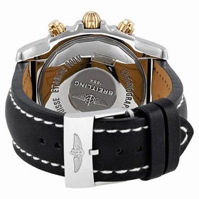 Breitling Chronomat 44 Black Dial Black Leather Automatic Men's Watch CB011012-B968BKLT