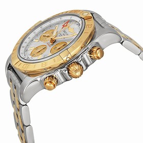 Breitling Chronomat 44 GMT Chronograph Automatic Silver Dial Men's Watch CB042012-G755TT