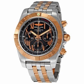 Breitling Chronomat Black Dial 18k Rose Gold & Steel Men's Watch CB011012-B957TT