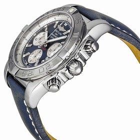 Breitling Chronomat Chronograph Blue Dial Blue Leather Men's Watch AB011011-C788BLLT