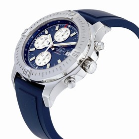 Breitling Colt Chronograph Automatic Blue Dial Blue Rubber Men's Watch A1338811-C914BLPT