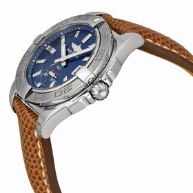 Breitling Galactic 36 Automatic Blue Dial Brown Lizard Leather Unisex Watch A3733011-C824BRZT
