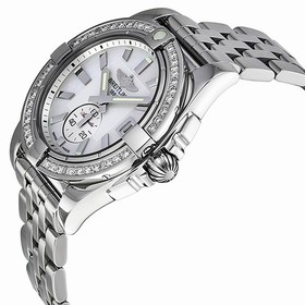 Breitling Galactic 36 Automatic Diamond Mother of Pearl Dial Ladies Watch A3733053-A716SS