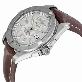 Breitling Galactic 41 Silver Dial Brown Leather Automatic Men's Watch A49350L2-G699BRLT