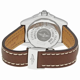 Breitling Galactic 41 Silver Dial Brown Leather Strap Men's Watch A49350L2-G699BRLD