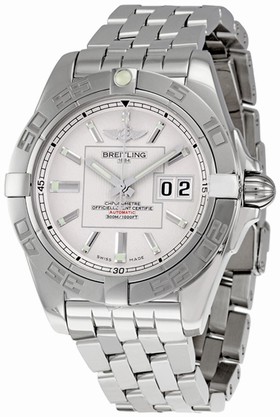 Breitling Galactic 41 Silver Dial Stainless Steel Men's Watch A49350L2-G699SS