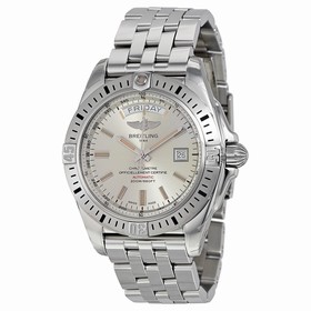 Breitling Galactic 44 Chronometer Sierra Silver Date/Day Dial Steel Men's Watch A45320B9-G797SS