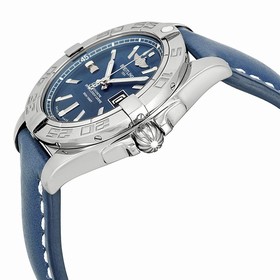 Breitling Galatic 41 Blue Dial Blue Leather Men's Watch A49350L2-C806BLLT