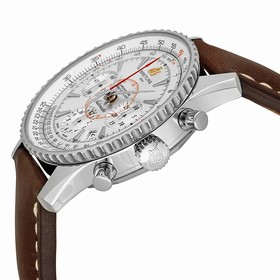 Breitling Montbrillant Automatic Silver Dial Brown Leather Men's Watch AB013012-G709BRLD
