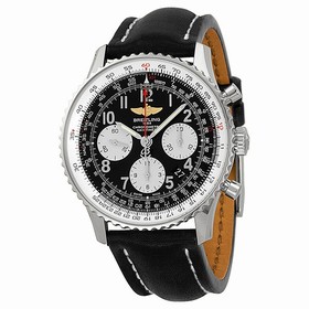 Breitling Navitimer 01 Chronograph Automatic Black Dial Black Leather Men's Watch AB012012-BB02BKLT