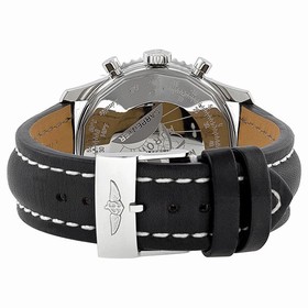 Breitling Navitimer Cosmonaute Black Dial Leather Strap Automatic Men's Watch AB021012-BB59BKLT
