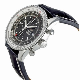 Breitling Navitimer World Black Dial Crocodile Leather Automatic Men's Watch A2432212-B726BKCD