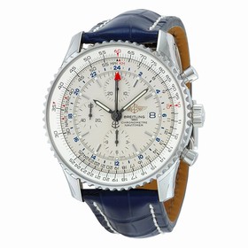 Breitling Navitimer World Chronograph Automatic Silver Dial Men's Watch A2432212-G571BLCD