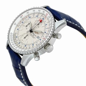 Breitling Navitimer World Chronograph Automatic Silver Dial Men's Watch A2432212-G571BLCD