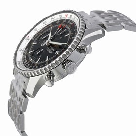 Breitling Navitimer World Men's Stainless Steel Watch with Black Dial A2432212-B726SS