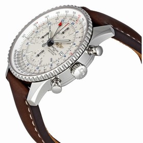 Breitling Navitimer World Steel Brown Strap Watch A2432212-G571BRLT