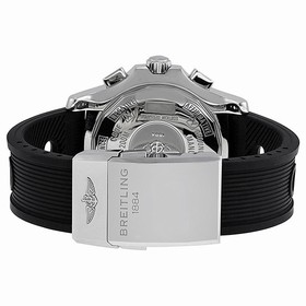 Breitling Skyracer Raven Silver Dial Chronograph Black Rubber Men's Watch A2736434-G615BKOR