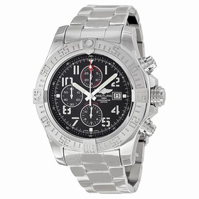 Breitling Super Avenger II Black Dial Chronograph Stainless Steel Automatic Men's Watch A1337111-BC28SS