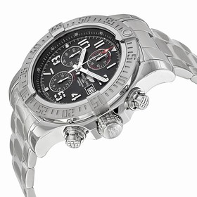 Breitling Super Avenger II Black Dial Chronograph Stainless Steel Automatic Men's Watch A1337111-BC28SS