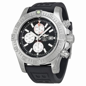 Breitling Super Avenger II Chronograph Automatic Black Dial Black Rubber Men's Watch A1337111-BC29BKPT3