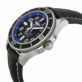 Breitling Superocean 42 Black Dial Black Leather Automatic Men's Watch A1736402-BA30BKLT