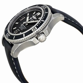 Breitling SuperOcean 44 Black Dial Black Leather Men's Watch A1739102-BA77BKLT