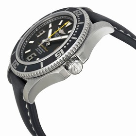 Breitling SuperOcean 44 Mechanical Black Dial Black Leather Men's Watch A1739102-BA78BKLT