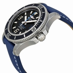 Breitling Superocean 44 Mechanical Black Dial Blue Leather Men's Watch A1739102-BA79BLLT