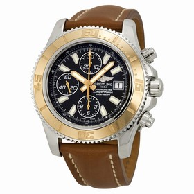 Breitling Superocean Chronograph II Black Dial Brown Leather Men's Watch C1334112-BA84BRLD