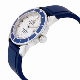 Breitling Superocean Heritage 42 Automatic Silver Dial Blue Rubber Men's Watch A1732116-G717BLPT