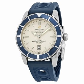 Breitling Superocean Heritage 46 Silver Dial Blue Rubber Men's Watch A1732016-G642BLOR