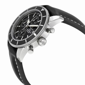 Breitling Superocean Heritage Chronograph Black Dial Black Leather Men's Watch A1332024-B908BKLD