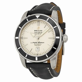 Breitling Superocean Heritage Silver Dial Black Leather Men's Watch A1732024-G642BKLT