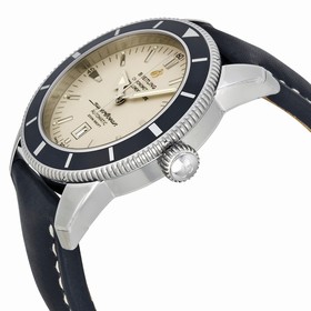 Breitling Superocean Heritage Silver Dial Black Leather Men's Watch A1732024-G642BKLT