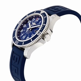 Breitling Superocean II 44 Automatic Metallic Blue Dial Blue Rubber Men's Watch A17392D8-C910BLPT3