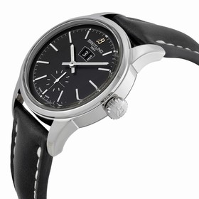 Breitling Transocean 38 Black Dial Black Leather Watch A1631012-BD15BKLD