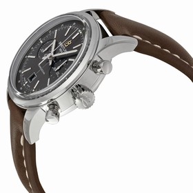 Breitling Transocean Black Dial Chronograph Brown Leather Unisex Watch A4131012-BC06BRLT