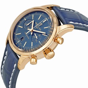Breitling Transocean Chronograph 38 Blue Dial 18kt Rose Gold Men's Watch R4131012-C863BLCD