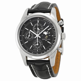 Breitling Transocean Chronograph Black Dial Black Crocodile Men's Watch A1931012-BB68BKCT