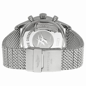 Breitling Transocean Chronograph Unitime Black Dial Stainless Steel Mesh Men's Watch AB0510U4/BB62SS