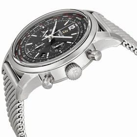 Breitling Transocean Chronograph Unitime Black Dial Steel Men's Watch AB0510U6-BC26SS.