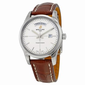 Breitling Transocean Day & Date Silver Dial Automatic Men's Watch A4531012-G751BRCD