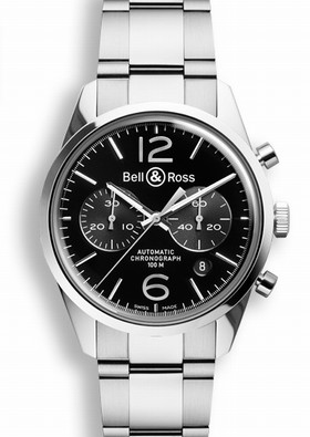 Bell & Ross BR 126 Officer Black Chronograph (BRG126BLSTSST)