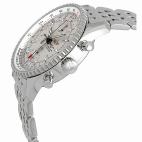 Breitling Navitimer World Men's Stainless Steel Watch with Silver Dial A2432212-G571SS