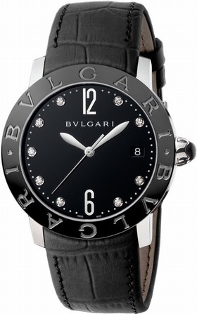 Bvlgari BVLGARI Black Lacquered Diamond Dial Automatic Ladies Watch 102054